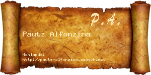 Pautz Alfonzina névjegykártya